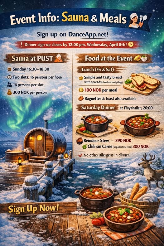 Sauna sessions and meal options at Arctic Westie Fest