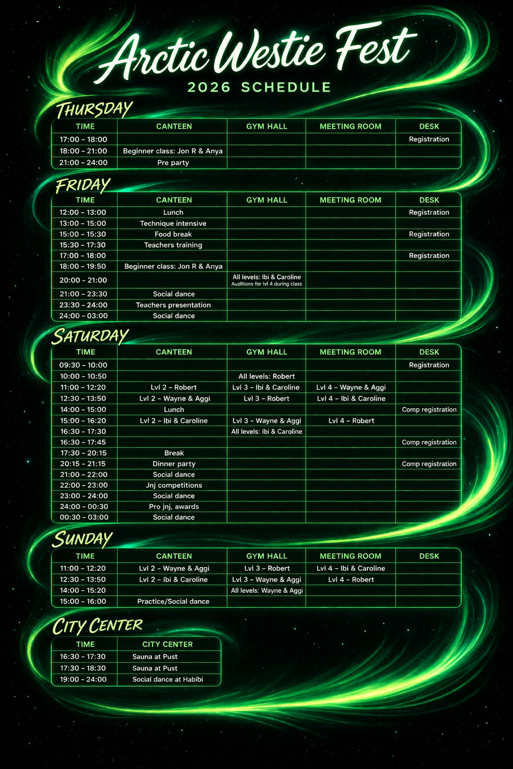 Arctic Westie Fest schedule overview